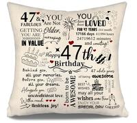 Inspirational Cushion Cover Gift for Birthday 47 Years Old Women Men Mum Dad Aunt Uncle Wife Husband Sister Brother Cousin Colleagues Friends 47th Birthday Gift 10-100 Years Old Gift Ideas(47)
