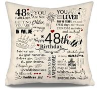 Inspirational Cushion Cover Gift for Birthday 48 Years Old Women Men Mum Dad Aunt Uncle Wife Husband Sister Brother Cousin Colleagues Friends 48th Birthday Gift 10-100 Years Old Gift Ideas (48)
