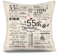 Inspirational Cushion Cover Gift for Birthday 55 Years Old Women Men Mum Dad Aunt Uncle Wife Husband Grandma Sister Brother Cousin Colleagues Friends 55th Birthday Gift 10-100 Years Old Gift Ideas(55)
