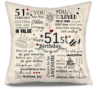 Inspirational Cushion Covers for Birthday 51 Years Old Women Men Mum Dad Aunt Uncle Wife Husband Grandma Sister Brother Cousin Colleagues Friends 51st Birthday Gift 10-100 Years Old Gifts Ideas (51)
