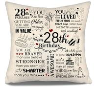 Inspirational Cushion Covers Gift for Birthday 28 Years Old Women Men Daughter Girlfriend Wife Sister Brother Cousin Colleagues Friends 28th Birthday Gift 10-100 Years Old Birthday Gift Ideas(28)