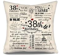 Inspirational Cushion Covers Gift for Birthday 38 Years Old Women Men Mom Dad Wife Husband Sister Brother Cousin Colleagues Friends 38th Birthday Gift 10-100 Years Old Birthday Gift Ideas (38)