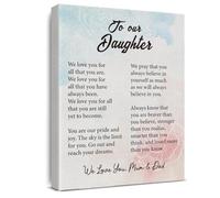 Inspirational Daughter Canvas Wall Art - Gifts for Daughter Canvas Prints Framed Paintings Artwork Ready to Hang Home Bedroom Girls Room Wall Decor 15 x 11.5 Inches