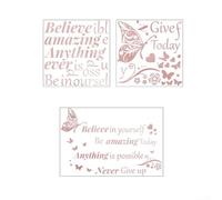Inspirational Decorative Stickers with Motivational Quotes and Butterfly Images for Various Smooth Surfaces Including Walls and Tiles (Flour)