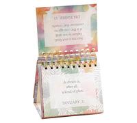 Inspirational Desk Calendar - 14x14x9.5cm Motivational Phrase Organizer, Encouraging Spirit Daybook | Mindful Empowerment Notes Easel, Happiness Growth Desktop Ornament Accessory For Girls
