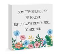 Inspirational Desk Decor Sign Encouragement Gifts for Women Friends Family Colleague Stay Strong Recovery Thinking Of You Sympathy Gift Motivational Wooden Block Sign for Home Office
