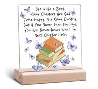 Inspirational Desk Decorative Sign Gifts for Book Lovers Bookish Gift for Reading Lovers Encouragement Motivational Gifts for Librarians Readers Bookworms Nerds Teacher Friends Women Men