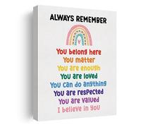 Inspirational Diversity Canvas Wall Art Decor Counseling Poster Painting Print Framed Picture Artwork for Inclusive School Counselor Office Classroom Decor 12 X 15 Inch