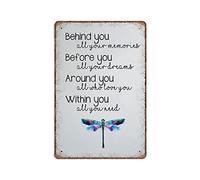 Inspirational Dragonfly Tin Signs Quote, Graduation Gift, Encouragement Funny Vintage Metal Sign Plaqu Poster Wall Art Pub Bar Kitchen Garden Bathroom Home Decor, 140mm x 200mm