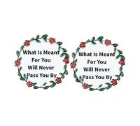 Inspirational Enamel Pins Set of 2 - “What Is Meant For You Will Never Pass You By” Quote Pins, Motivational Gifts for Women & Men, Positive Message Lapel Badges for Backpack, Jacket, or Denim