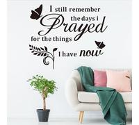 Inspirational Family Quotes Wall Stickers: Home Vinyl Art Wall Decals for Living Room Kitchen - I Still Remember The Days I Prayed 18" X 15"