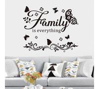 Inspirational Family Wall Stickers for Bedroom: Home Quotes Motivational Vinyl Art Wall Decals for Living Room Kitchen Apartment Bathroom - Family is Everything 18" X 15"