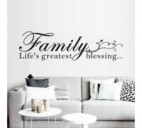 Inspirational Family Wall Stickers for Bedroom: Home Quotes Motivational Vinyl Art Wall Decals for Living Room Kitchen Apartment Bathroom - Family Life's Greatest Blessing 25" X 7"