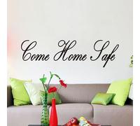 Inspirational Family Wall Stickers for Bedroom: Motivational Home Quotes Vinyl Art Wall Decals for Living Room Kitchen Apartment Bathroom - Come Home Safe 25" X 7"