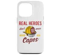 Inspirational Firefighter Quote Real Heroes Don't Wear Capes Case for iPhone 13 Pro