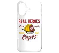 Inspirational Firefighter Quote Real Heroes Don't Wear Capes Case for iPhone 17