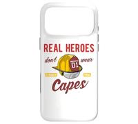 Inspirational Firefighter Quote Real Heroes Don't Wear Capes Case for iPhone 17 Pro Max
