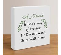Inspirational Friend Sign for Women Christian Gifts Wood Sign Decor for Home Office Religious Gift for Women Birthday Friendship Gifts With Quote Friend Gift for Women Men Rustic Home Decor for Friend