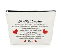 Inspirational Gift for Daughter Makeup Bag Daughter Gifts from Mum Dad Christmas Birthday Presents to My Girls Cosmetic Bag Encouragement Presents for Her Graduation Wedding Valentines Travel Pouch