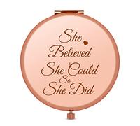 Inspirational Gift for Women Girls Graduation Gifts for Girls Compact Pocket Makeup Mirror Rose Gold Mirror Encouragement Gift for Her Mom Daughter Girls Friends Sisters Boss Lady Promotion Gift