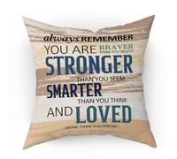 Inspirational Gift for Women Men Throw Pillow Cover, You Are Braver Than You Think Home Office Decor Waist Pillowcase, Motivational Gifts for Coworker Son Daughter Cushion Cover for Sofa Bed Couch -40