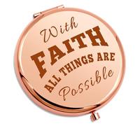 Inspirational Gift for Women Scripture Christian Compact Makeup Mirror for Friend Daughter Niece Faith Religious Gift for Girl Baptism Folding Makeup Mirror Bible Verse Christmas Birthday Present