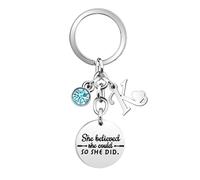 Inspirational Gift Key Chains "She Believe She Could So She Did"Encourage Key Rings for Her Women Girls Sister BFF Best Friends Bestie Colleague Graduation Birthday Christmas Anniversary Key Chain (K)