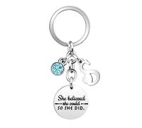 Inspirational Gift Key Chains "She Believe She Could So She Did"Encourage Key Rings for Her Women Girls Sister BFF Best Friends Bestie Colleague Graduation Birthday Christmas Anniversary Key Chain (S)