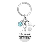 Inspirational Gift Key Chains She Believe She Could So She Did Encourage Key Rings for Her Women Girls Sister BFF Best Friends Bestie Colleague Graduation Birthday Christmas Anniversary Key Chain (A)
