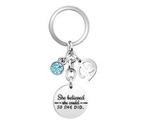 Inspirational Gift Key Chains "She Believe She Could So She Did"Encourage Key Rings for Her Women Girls Sister BFF Best Friends Bestie Colleague Graduation Birthday Christmas Anniversary Key Chain (D)