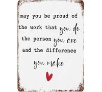 Inspirational Gift Thank You Gifts For Coworkers Vintage Alumium Sign, Inspirational Quotes Farewell Gift For Boss Teacher Doctor Nurse Staff Home Office Wall Decoration 5.5X8 inch