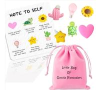 Inspirational Gift with Positive Affirmation Card & 6 Resin Figurines, Gentle Reminders for Self Care & Mindfulness, Daily Motivational Gift for Women, Friends, Coworkers, Ideal for Encouragement