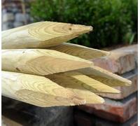 Inspirational Gifting 10 X Round Wooden Fence Posts Stakes Hc4 Pressure Treated 1.65M Tall X 75mm Diameter