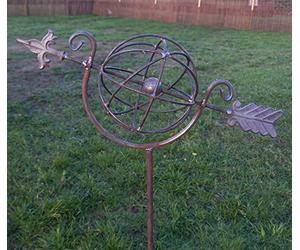 Inspirational Gifting 150cm Decorative Armillary Border Stake in sturdy metal - Perfect for a Plant Support and a Decorative Ornament for your Garden!
