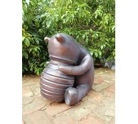 Inspirational Gifting 15cm tall Winnie-the-Pooh Ornament Sculpture for your home or garden in antique bronze hand finish