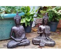 Inspirational Gifting 2 Mystic Thai Buddha Ornaments Sculptures - In Cold Cast Bronze Resin