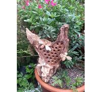 Inspirational Gifting 25cm Bug Bee Insect Hotel in Teak Wood featuring Carved Bees! A beautiful ornamental bug hotel for your garden patio or terrace!