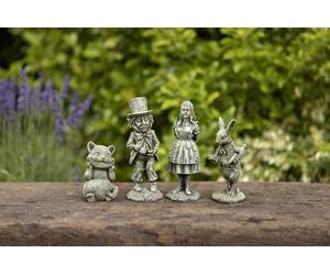 Inspirational Gifting Alice in Wonderland Characters Set Miniature made from Solid Stone Resin with an Aged Patina
