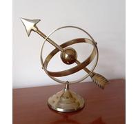 Inspirational Gifting Armillary Sphere Globe Desk Top Brass Ornament Sculpture in Gold Inspirational Gifting Gold