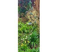 Inspirational Gifting Bird Bath On Stake With Decorative Leaves