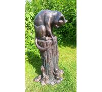 Inspirational Gifting Cat and Mouse Garden Sculpture Resin Ornament - Resin - Bronze - Sculpture