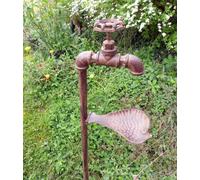 Inspirational Gifting Decorative Tap Bird Feeder On Stake With Rustic Finish