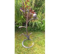 Inspirational Gifting Kingfisher On Reeds Garden Ornament Sculpture With An Aged Bronze Finish