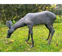 Inspirational Gifting Large Doe Ornament cast in Aluminium with a bronzed aged verde hand finish - ideal for your home or Garden