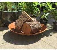 Inspirational Gifting Large Round Oxidised Steel Fire Pit 60Cm Diameter