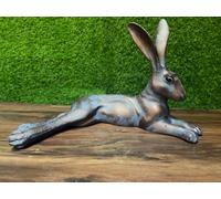 Inspirational Gifting Laying Hare Garden Sculpture Cast Aluminium Ornament