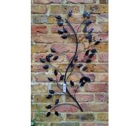 Inspirational Gifting Leaves and Branch Tree Wall Art - beautifully finished metal in matt black - 77cm tall - ideal for your home or Garden