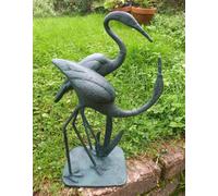 Inspirational Gifting Love Cranes Garden Sculpture Cast In Iron With Bronzed Finish