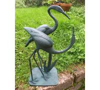 Inspirational Gifting 37cm Cast Aluminium Love Cranes Sculpture Ornament Figurine with aged bronze finish - perfect for any home or garden!