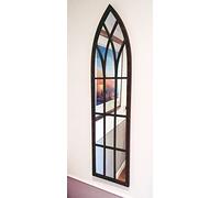 Inspirational Gifting Lovely metal rustic outdoor or home slimline mirror with gothic style arch - 1m tall